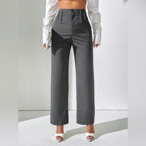 High-Waisted Gray Pants